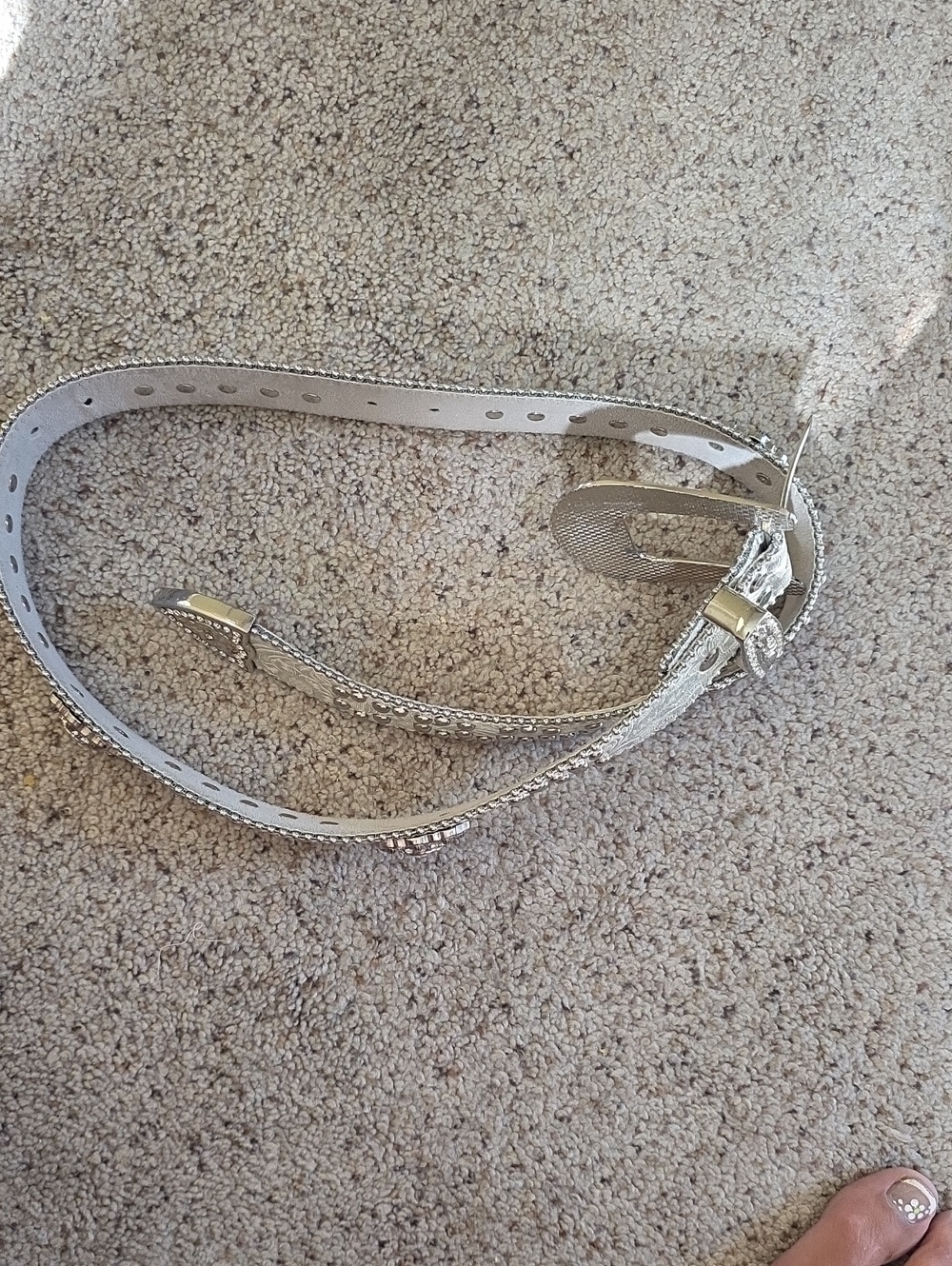 Blazin Roxx Silver Rhinestone Trim Ladies Belt